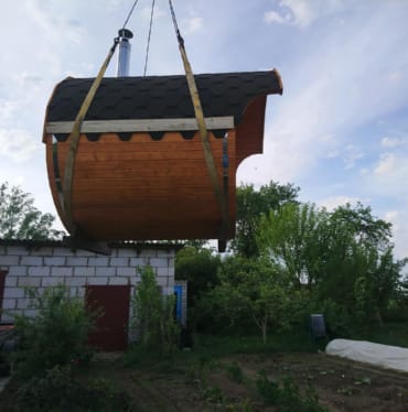 Купить баню бочку № 497 в Сыктывкаре по цене от 369114 руб. цена в Сыктывкаре от 369 114 руб.